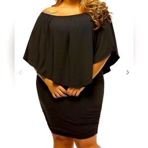 New Poncho dress Black- all in one body con dress-